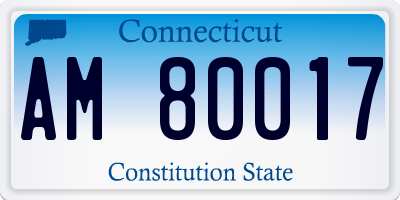 CT license plate AM80017