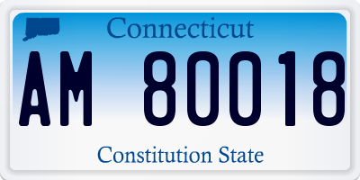 CT license plate AM80018