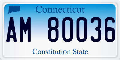 CT license plate AM80036