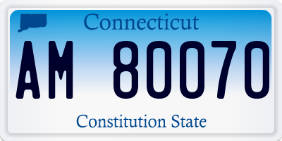 CT license plate AM80070