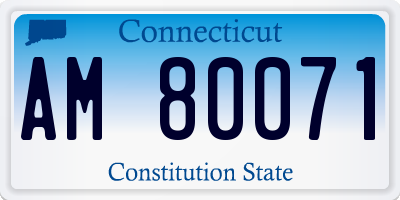 CT license plate AM80071