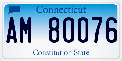 CT license plate AM80076