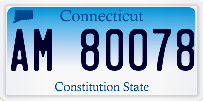 CT license plate AM80078