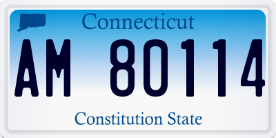 CT license plate AM80114