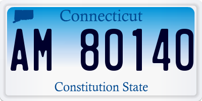 CT license plate AM80140