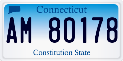 CT license plate AM80178