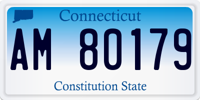 CT license plate AM80179