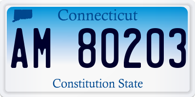 CT license plate AM80203