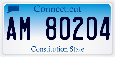 CT license plate AM80204