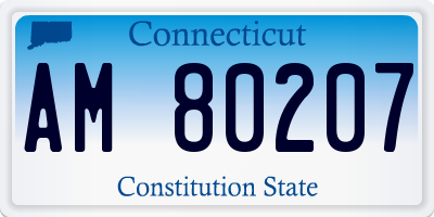 CT license plate AM80207