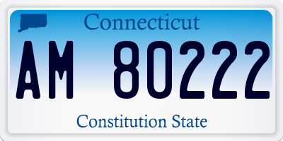 CT license plate AM80222