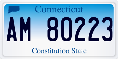 CT license plate AM80223
