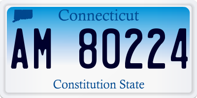 CT license plate AM80224