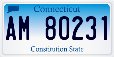 CT license plate AM80231