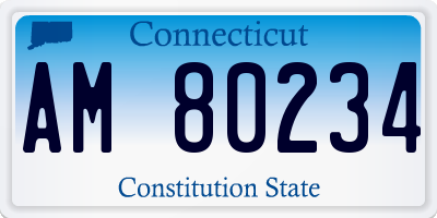 CT license plate AM80234