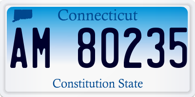 CT license plate AM80235