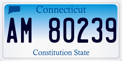 CT license plate AM80239