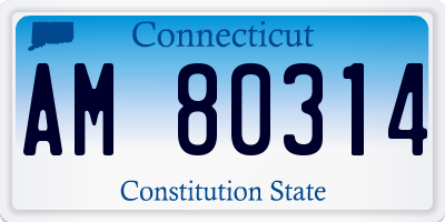 CT license plate AM80314