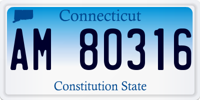 CT license plate AM80316