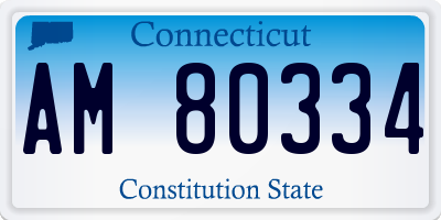 CT license plate AM80334