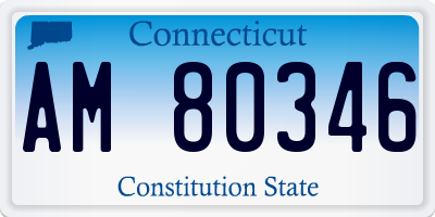 CT license plate AM80346