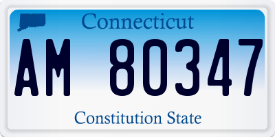 CT license plate AM80347