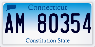 CT license plate AM80354