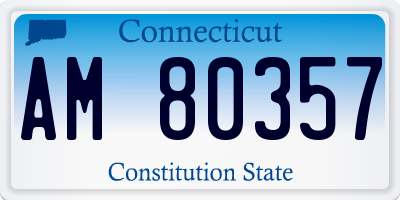 CT license plate AM80357