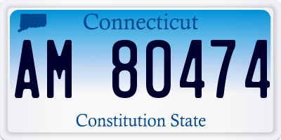 CT license plate AM80474