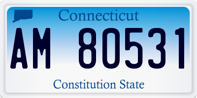 CT license plate AM80531