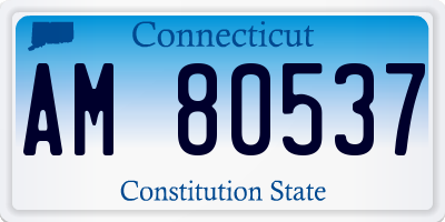 CT license plate AM80537