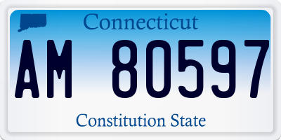 CT license plate AM80597