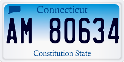 CT license plate AM80634