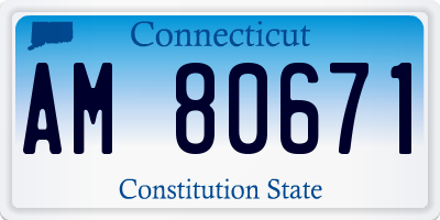 CT license plate AM80671