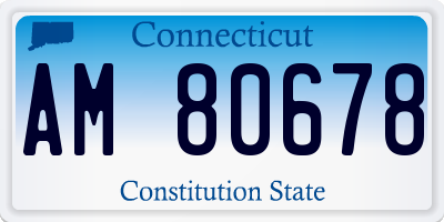 CT license plate AM80678