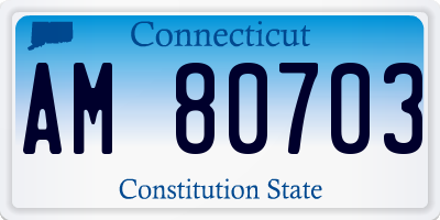 CT license plate AM80703