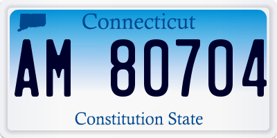 CT license plate AM80704