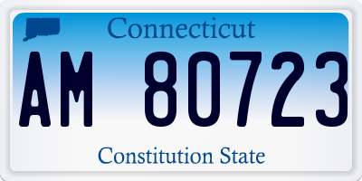 CT license plate AM80723
