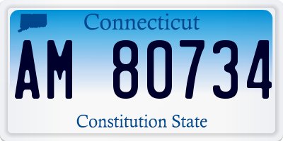 CT license plate AM80734