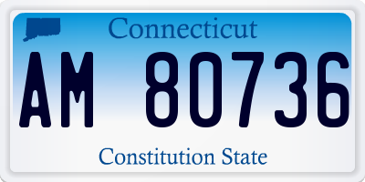 CT license plate AM80736