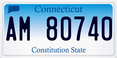 CT license plate AM80740