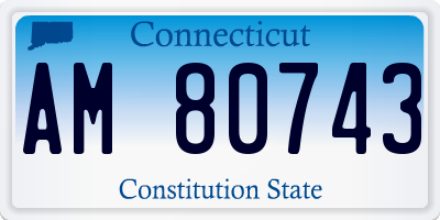 CT license plate AM80743