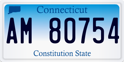 CT license plate AM80754