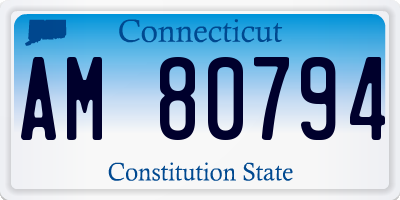 CT license plate AM80794