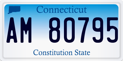 CT license plate AM80795