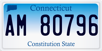 CT license plate AM80796