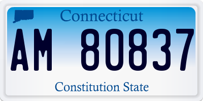 CT license plate AM80837