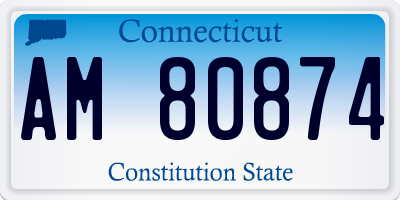 CT license plate AM80874