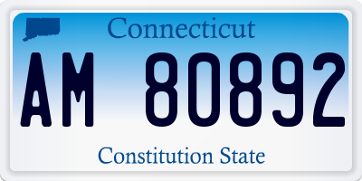 CT license plate AM80892