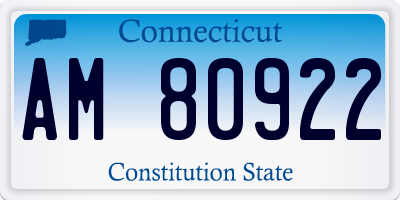 CT license plate AM80922
